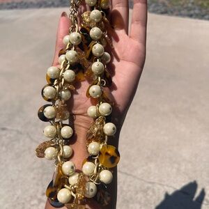 J. Crew Gold tone statement and tortoise necklace